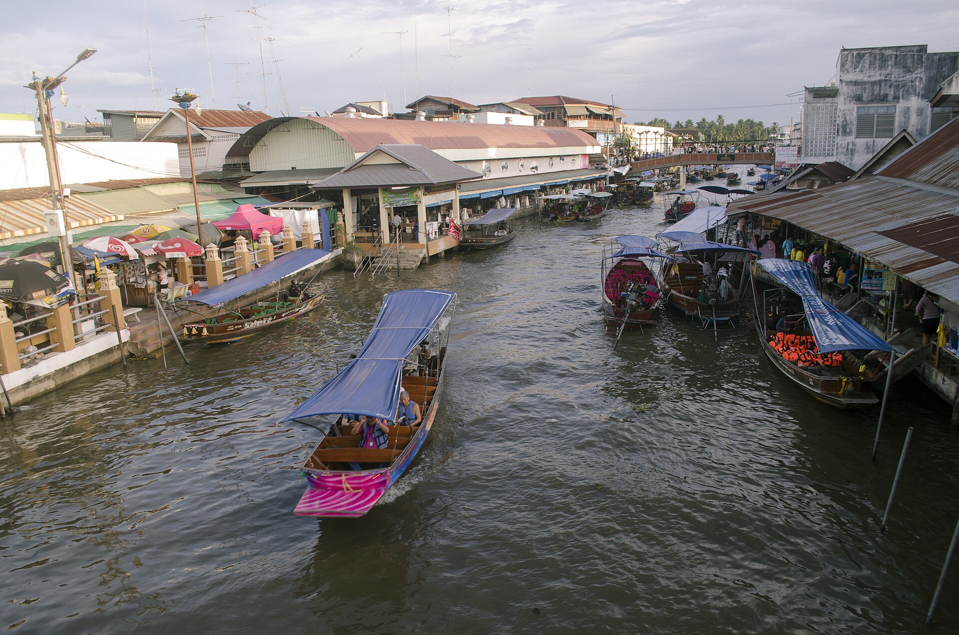 marché flottant Bangkok bateau