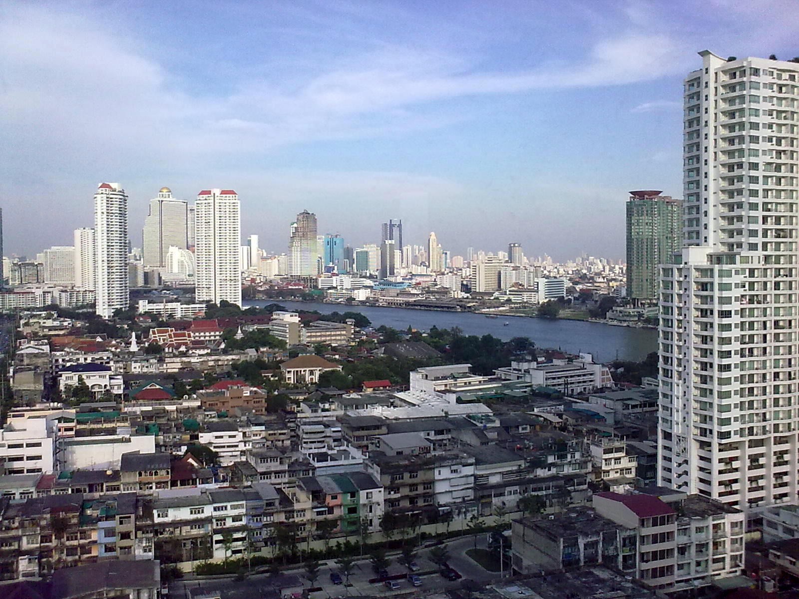 Bangkok skyline Chao Phraya