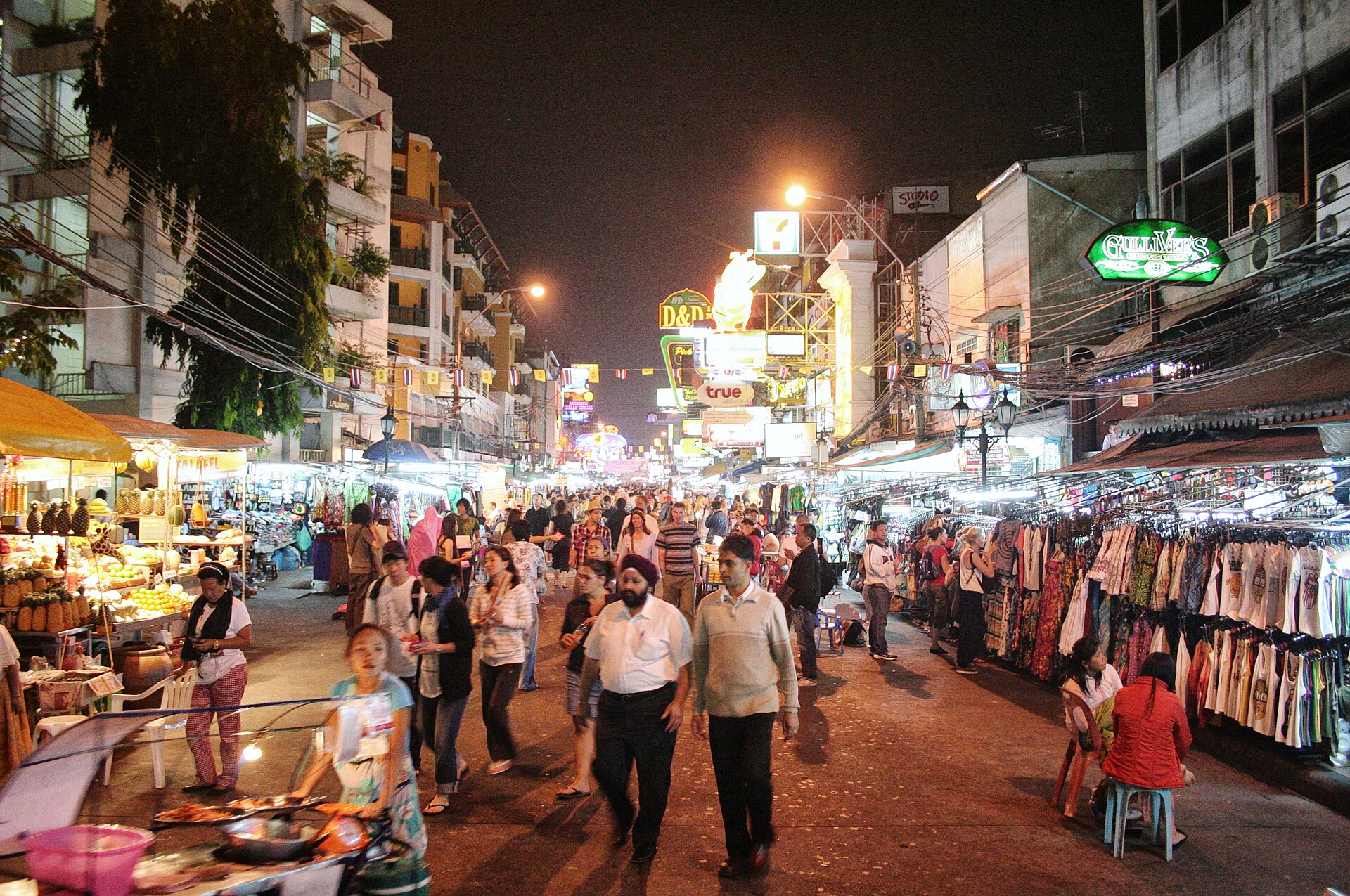 Khao San Road Bangkok nuit
